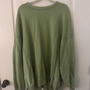 Aerie Oversized Crochet Sweatshirt